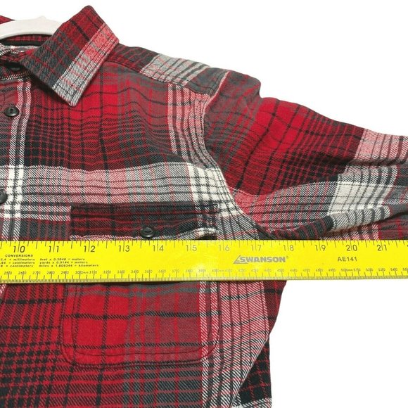 Mossimo Supply Co Womens Flannel Shirt Sz S/P Petite Small Button Down Red Plaid - Picture 6 of 10